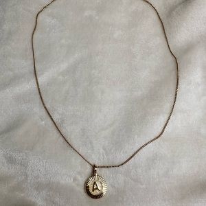 Bracha “A” Initial Medallion Necklace